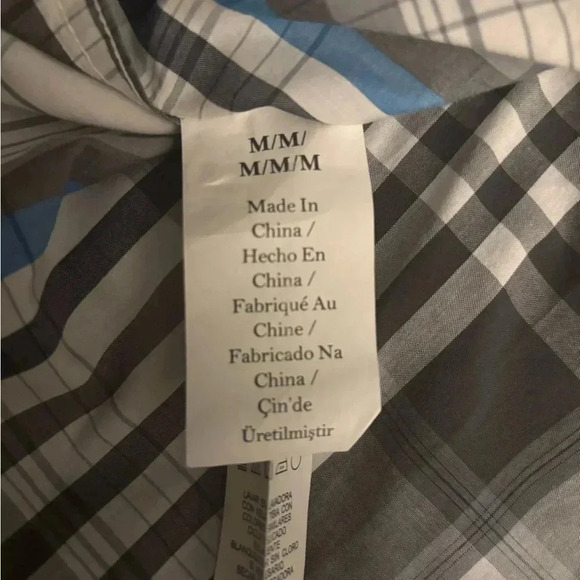 Original Penguin Men's Blue Plaid Shirt Slim Fit Size Medium - Picture 4 of 5